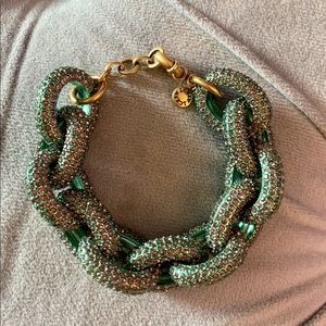 J.Crew green & pink chain link bracelet.
